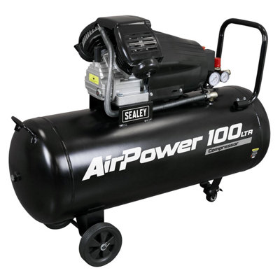 Sealey Sac10030Va 100L V-Twin Direct Drive Air Compressor 3Hp from B&Q