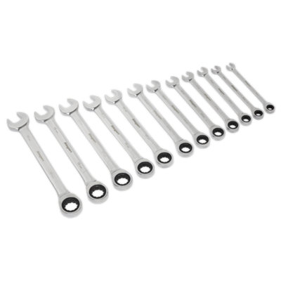Sealey Siegen Ratchet Combination Spanner Set 12Pc