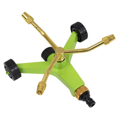 Sealey Js2032 3-Arm Brass Sprinkler With Metal Wheeled Base from B&Q