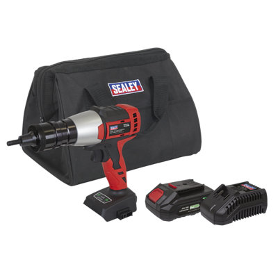 Sealey Sv20 Series Brushless Cordless Nut Riveter 4000N 20V 2Ah Cp20vnrkit1