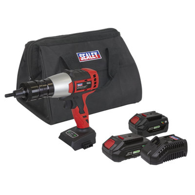 Sealey Sv20 Series Brushless Cordless Nut Riveter 20V 2 Batteries Cp20vnrkit