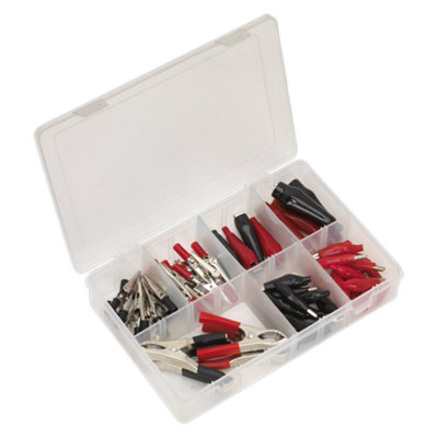 Sealey Crocodile Clip Assortment 60PcBlack & Red from B&Q