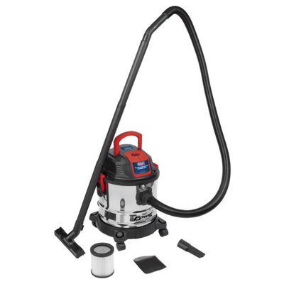 Sealey Pc195sd Vacuum Cleaner Wet & Dry Stainless Steel Drum 1200W/230V 20L
