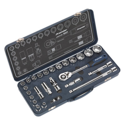 Sealey Ak27482 Premier Lock-On Socket Set 1/2"sq Drive 26Pc from B&Q