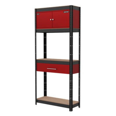 B&Q -  Shelving Unit 4-Tier With Cupboard & Drawer