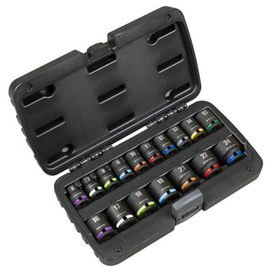Sealey Ak68218 Impact Socket Set 3/8"sq Drive 17Pc