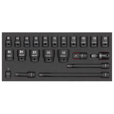 Sealey Tbt46 Impact Socket Set With Tool Tray 1/2"sq Drive 22Pc