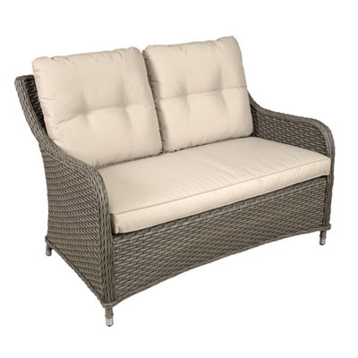 B&Q -  Dg70 Dellonda Chester Rattan Wicker Outdoor 2-Seater Sofa