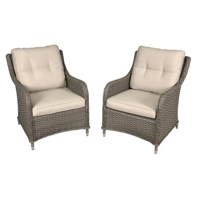 Sealey Dg69 Dellonda Chester Rattan Wicker Outdoor Armchairs 2Pc