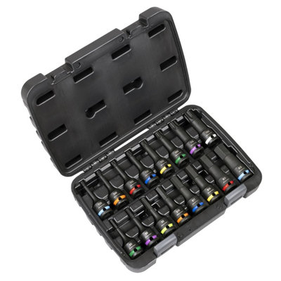 B&Q -  Ak56005 Premier Hex & Trx-Star Impact Socket Bit Set 1/2"sq Drive 16Pc