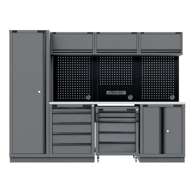 Sealey Apmsbestack02ss Superline Pro Edition Storage System With Stainless Worktop 2.64M Black