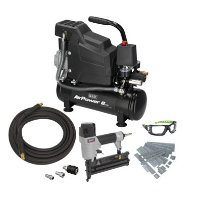 Sealey Air Compressor/Air Nail/Staple Gun Kit - Image 8