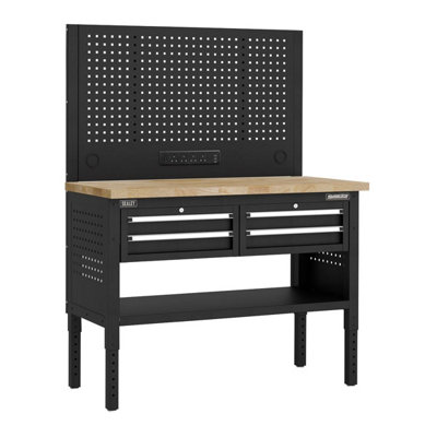 Sealey Apmwb50combo2w Superline Pro Modular Workbench With Drawers Wooden Worktop 1265Mm Size 4