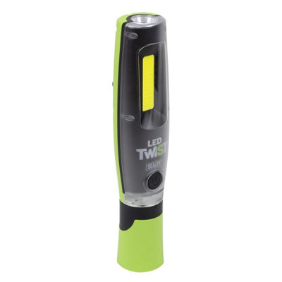 Sealey Led3001G Rechargeable Led Twist Inspection Light 20W Cob + 3W Smd3000LmMagnetic Base & Power Bank from B&Q