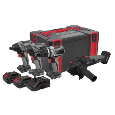 B&Q -  Cp20Vcombox1Eu Premier 4 X Sv20 Cordless Brushless Power Tool Kit 20V Euro Plug 2 Batteries
