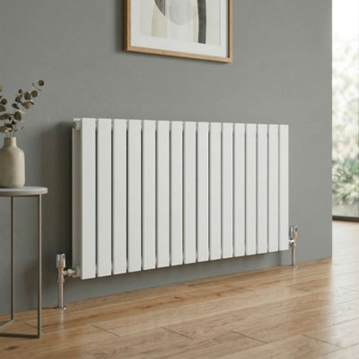 Baridi Horizontal Radiator Contemporary Double Flat Panel Design 600 X 1190mm White