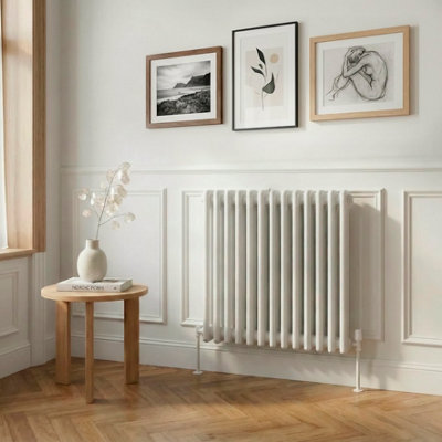 Baridi Horizontal Traditional 2 Column Radiator 600 X 607mm White from B&Q