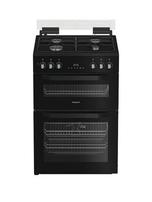 Hotpoint Black 60Cm Freestanding Dual Fuel Double Cooker With Glass Lid - Image 9
