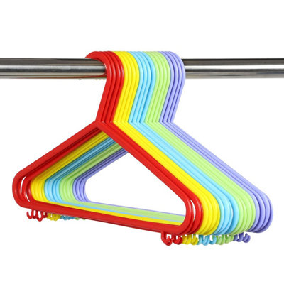 Taylor & 20X Multi Colour Plastic Kids Coat Hangers Durable Baby & Child Clothes Hangers For Hanging & Storage Brown