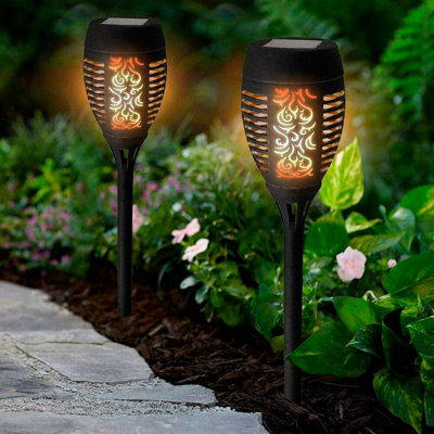 Solalite Led Solar Dancing Flame Torch Stake Light (2 Pack) from B&Q