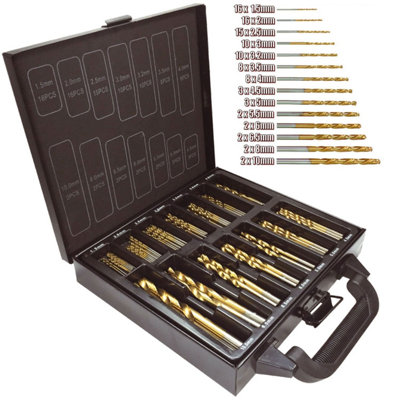 Taylor & Brown 99Pcs Titanium Coated Hss Twist Drill Bit Set1.510mm For WoodPlasticMetalAluminiumCopperIron from B&Q