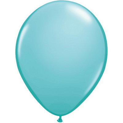 Qualatex 11 Inch Round Plain Latex Balloons (100 Pack) Caribbean Blue (One Size) from B&Q