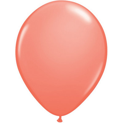 Qualatex 11 Inch Round Plain Latex Balloons (100 Pack) Coral (One Size) from B&Q