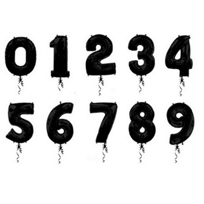 Amscan Black Supershape Number Balloons Black (9) from B&Q
