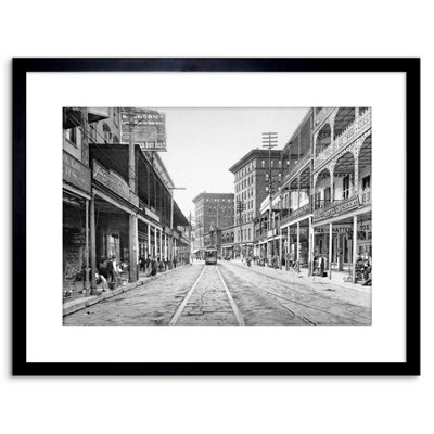 Artery8 Wall Art Print Vintage Photo St Charles Street 1900 New Orleans Artwork Framed 9X7 Inch from B&Q