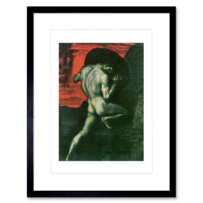 B&Q -  Wall Art Print Painting Von Stuck Sisyphus Old Master Framed Artwork Framed 9X7 Inch