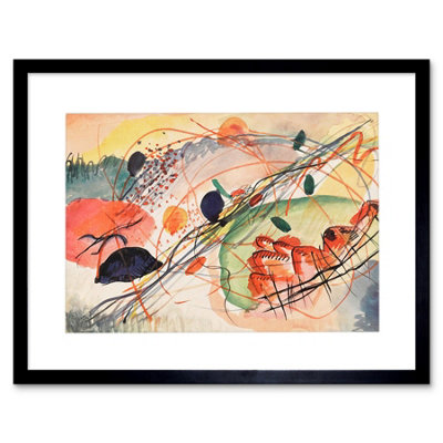 Artery8 Wassily Kandinsky Aquarell Japan Home Decor 12X16" Framed Wall Art Print from B&Q