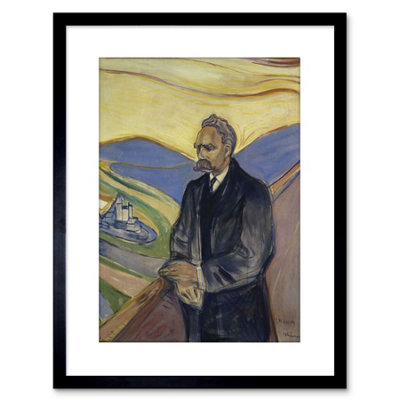 Artery8 Wall Art Print Edvard Munch Friederich Nietzsche Painting Artwork Framed 9X7 Inch from B&Q