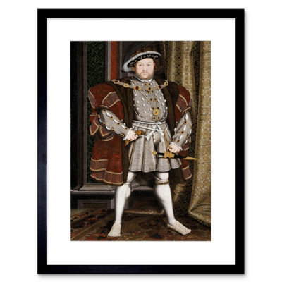 Artery8 Antique Holbein Junior Henry Tudor Viii King England Framed Wall Art Print from B&Q