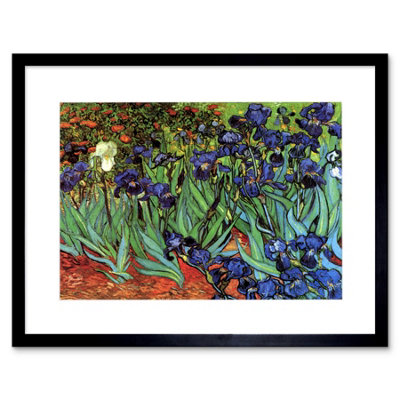 Artery8 Van Gogh Irises Old Master Home Decor 12X16" Framed Wall Art Print from B&Q