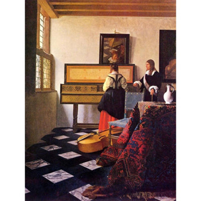 Artery8 Unframed Wall Art Johannes Vermeer Music Lesson Old Master Painting12X16 Inch from B&Q