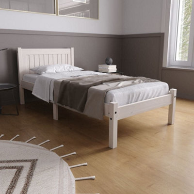 Rio White Washed Wooden Bed Frame4Ft Small Double from B&Q