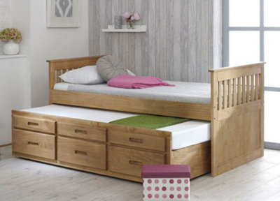 Captains Waxed Pine Wooden Guest Bed Frame3Ft Single from B&Q