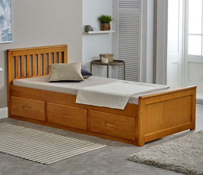 Mission Honey Pine Wooden Storage Bed Frame3Ft Single from B&Q