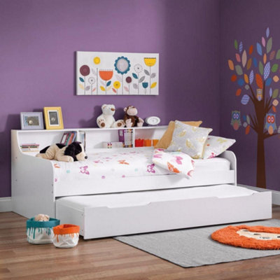 Grace White Wooden Day Bed With Guest Bed Trundle Frame Only3Ft Single from B&Q