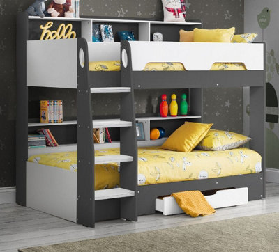 Orion Grey And White Wooden Storage Bunk Bed Frame Only3Ft Single from B&Q