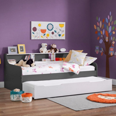 Grace Grey Wooden Day Bed With Guest Bed Trundle Frame Only3Ft Single from B&Q