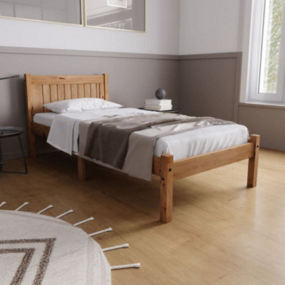 Rio Waxed Solid Pine Wooden Bed Frame4Ft Small Double from B&Q