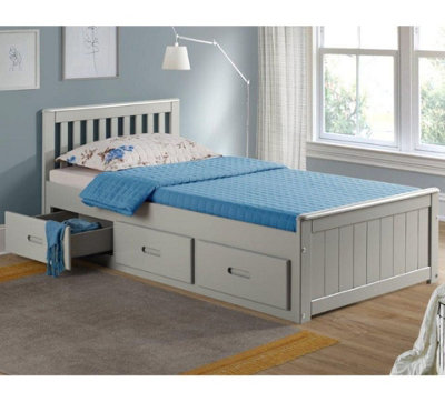 Mission Grey Wooden Storage Bed Frame3Ft Single from B&Q