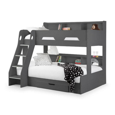 Orion Grey Oak Wooden Storage Bunk Bed Frame3Ft Single from B&Q