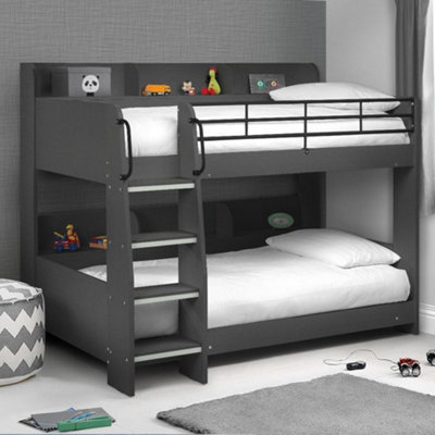 Domino Anthracite Wooden And Metal Kids Storage Bunk Bed Frame3Ft Single from B&Q