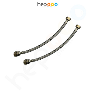 hep Online Flexible Tap Hose Connector Tails 22mm Compressionx 3/4" Bsp Female 900mm (Pair) from B&Q