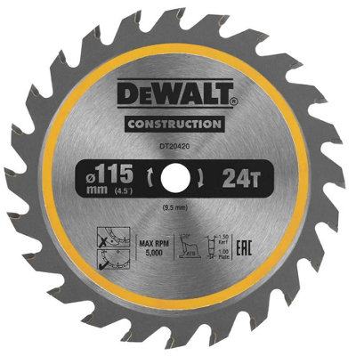 Dewalt Dt20420-Qz 115Mm 24T 9.5Mm Tct Circ Saw Blade Dcs571 5054905255992 - Image 6