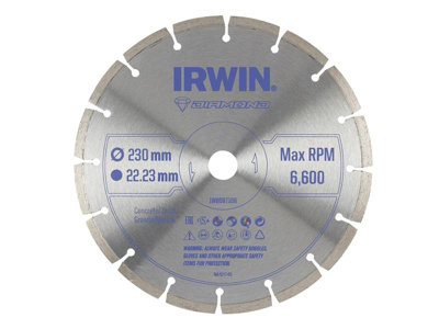 B&Q -  Iw8087106 Segmented Diamond Saw Blade 230 X 22.23mm Irwiw8087106