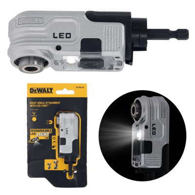 Dewalt Dtlra Compact Right Angle Drill Impact Driver Attachment 1/4" Hex + Light