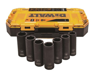 B&Q -  Dt70905-Qz Mclaren 1/2In Drive Deep Impact Socket Set 7Piece Dewdt70905Qz